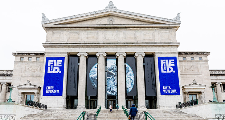 Exterior shot of the Field Museum Chicago