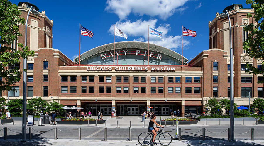 exterior shot of the navy pier