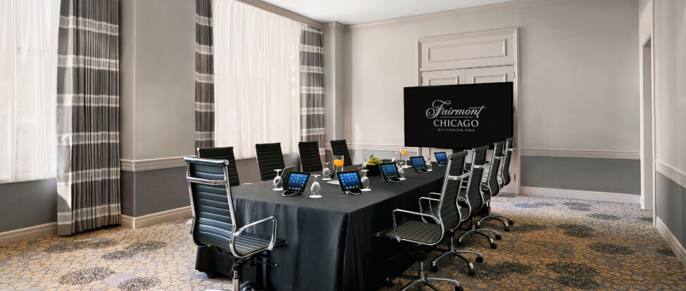 Embassy room set for meeting