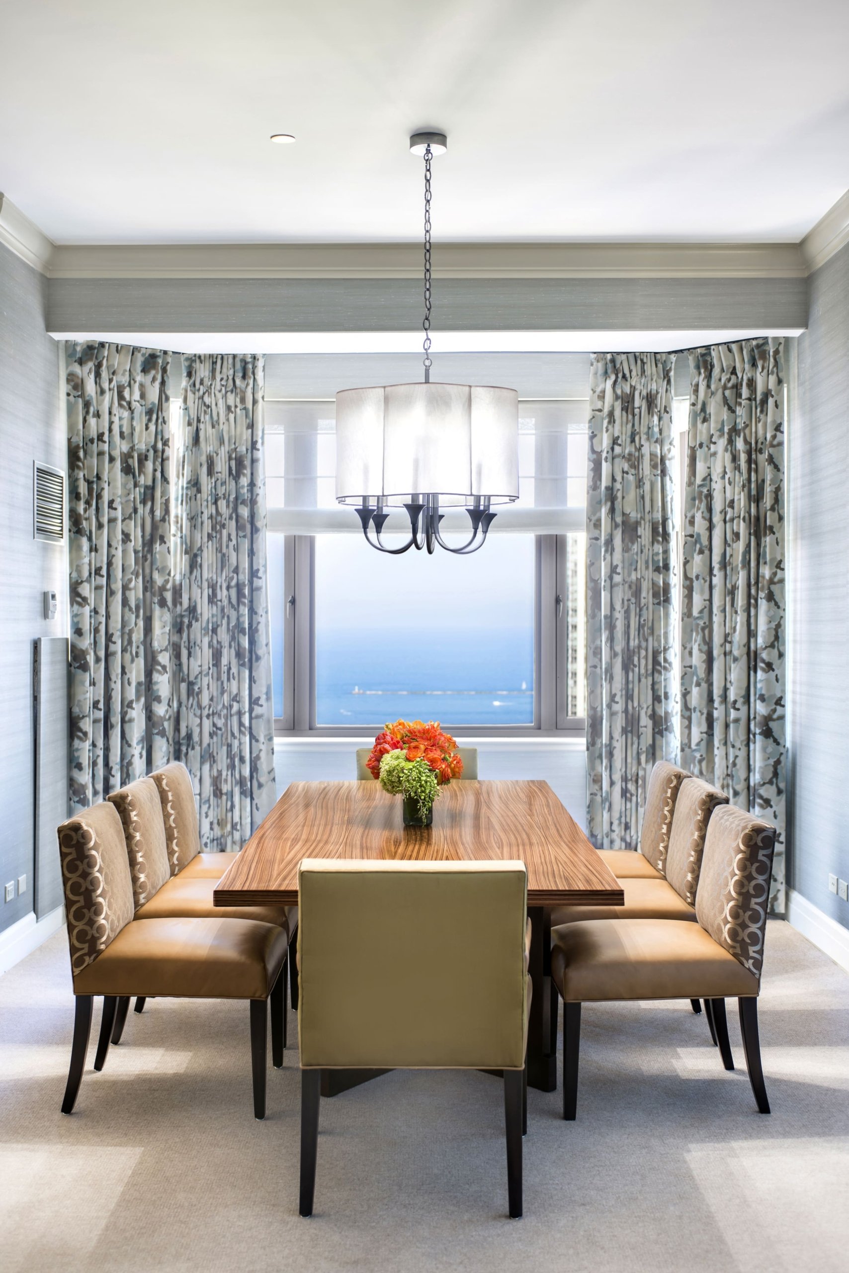 kitchen table with view of water