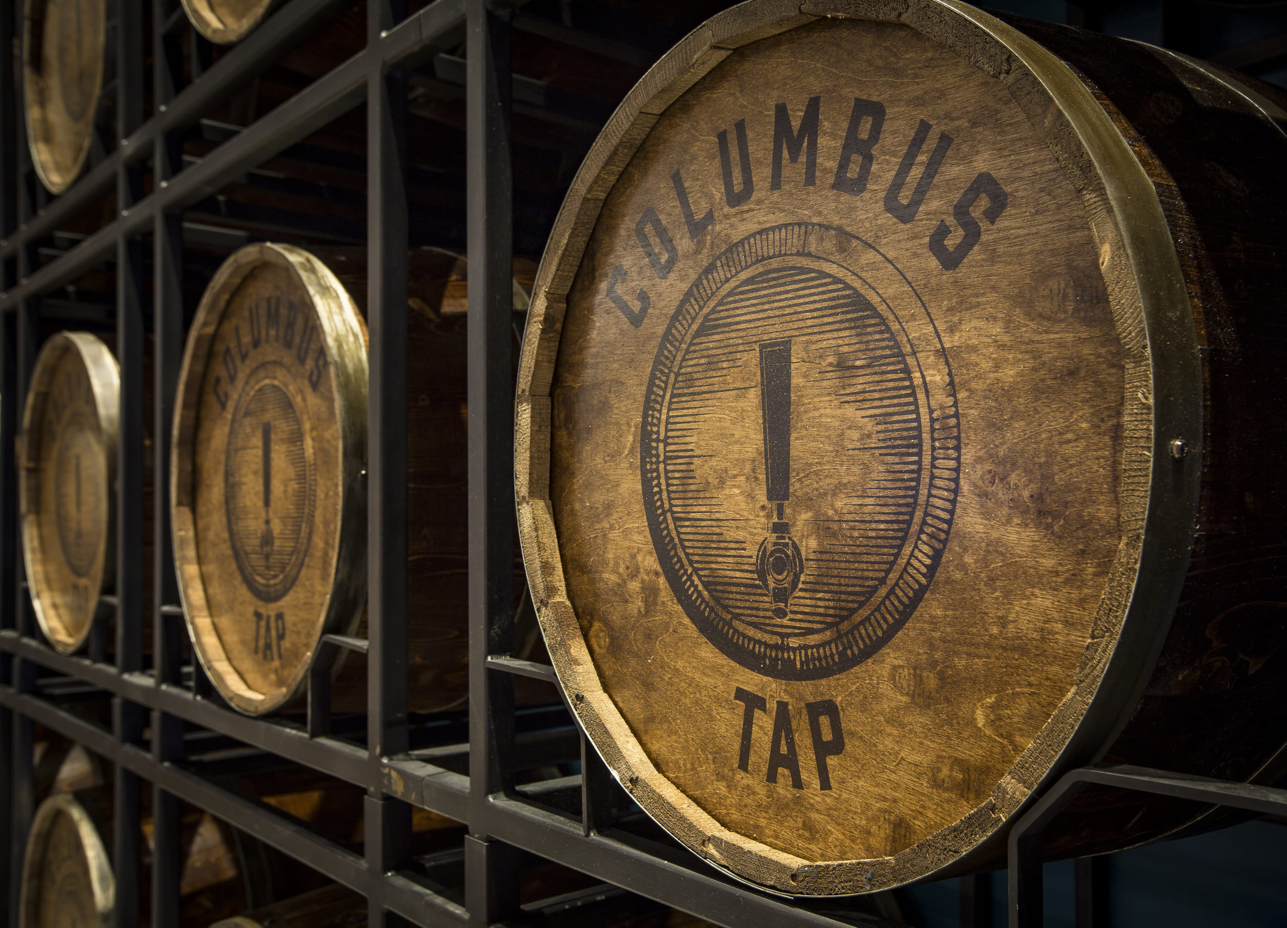 Close up of columbus tap barrels