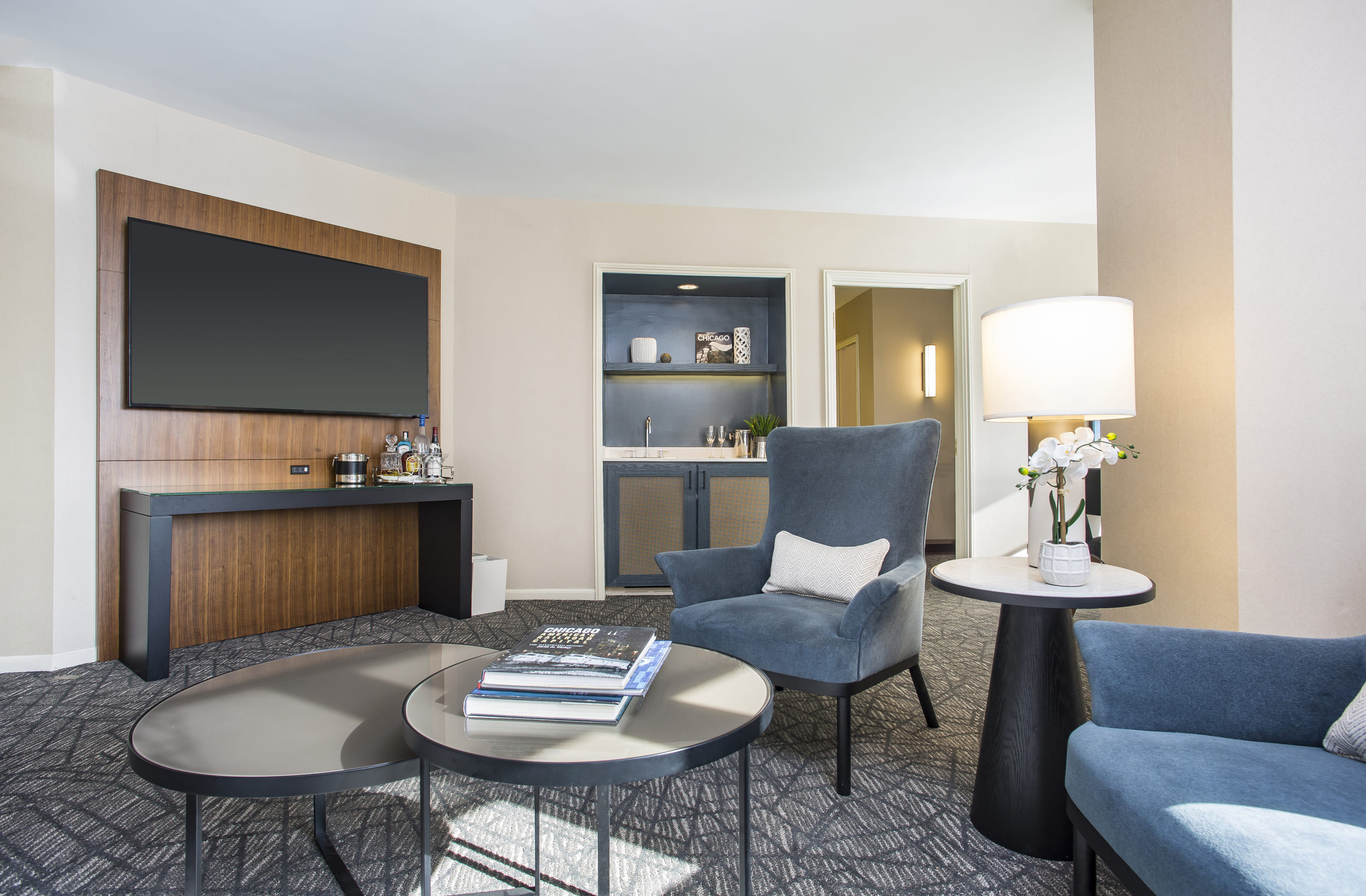 living room with hints of blue