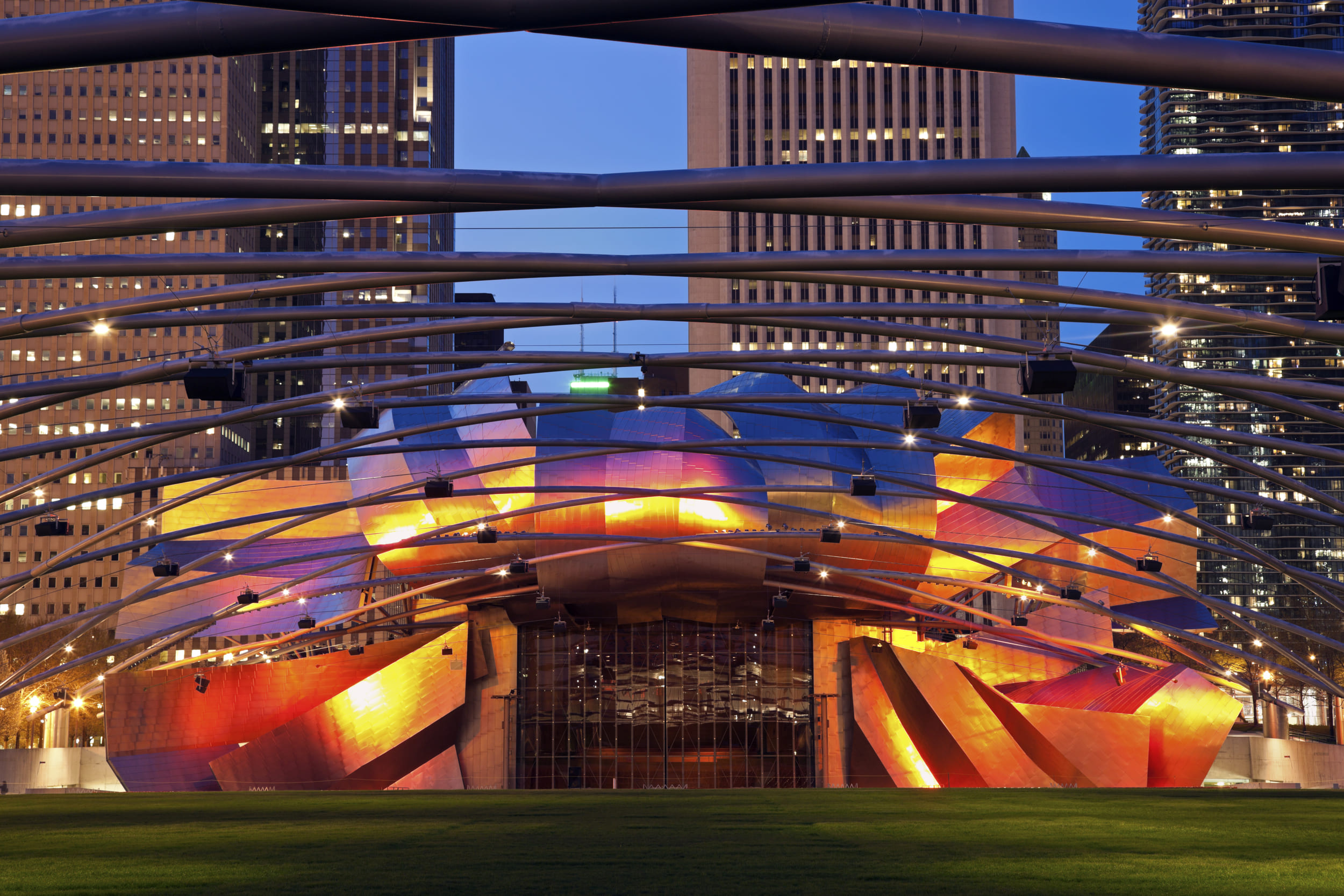 exterior shot of Jay Pritzker Pavilion
