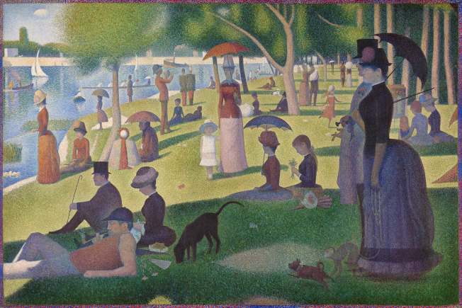 painting of people in a park