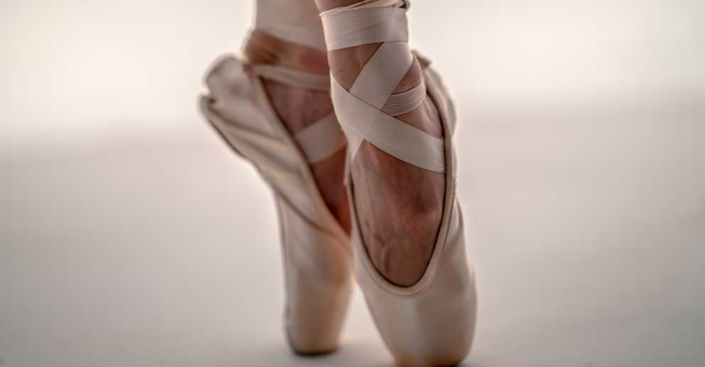 close up of ballerina feet