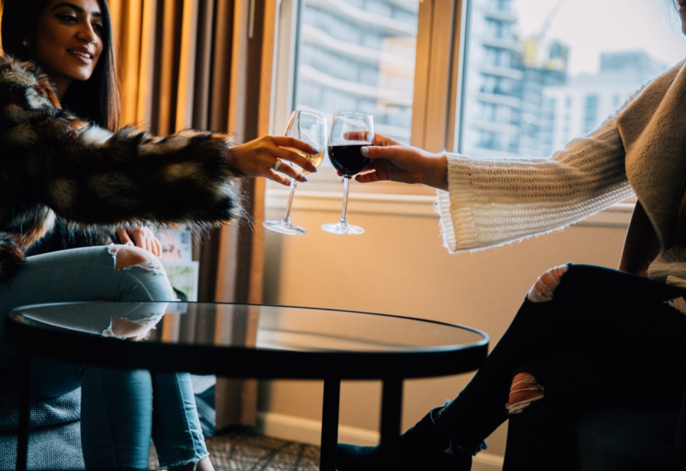 woman drinking wine