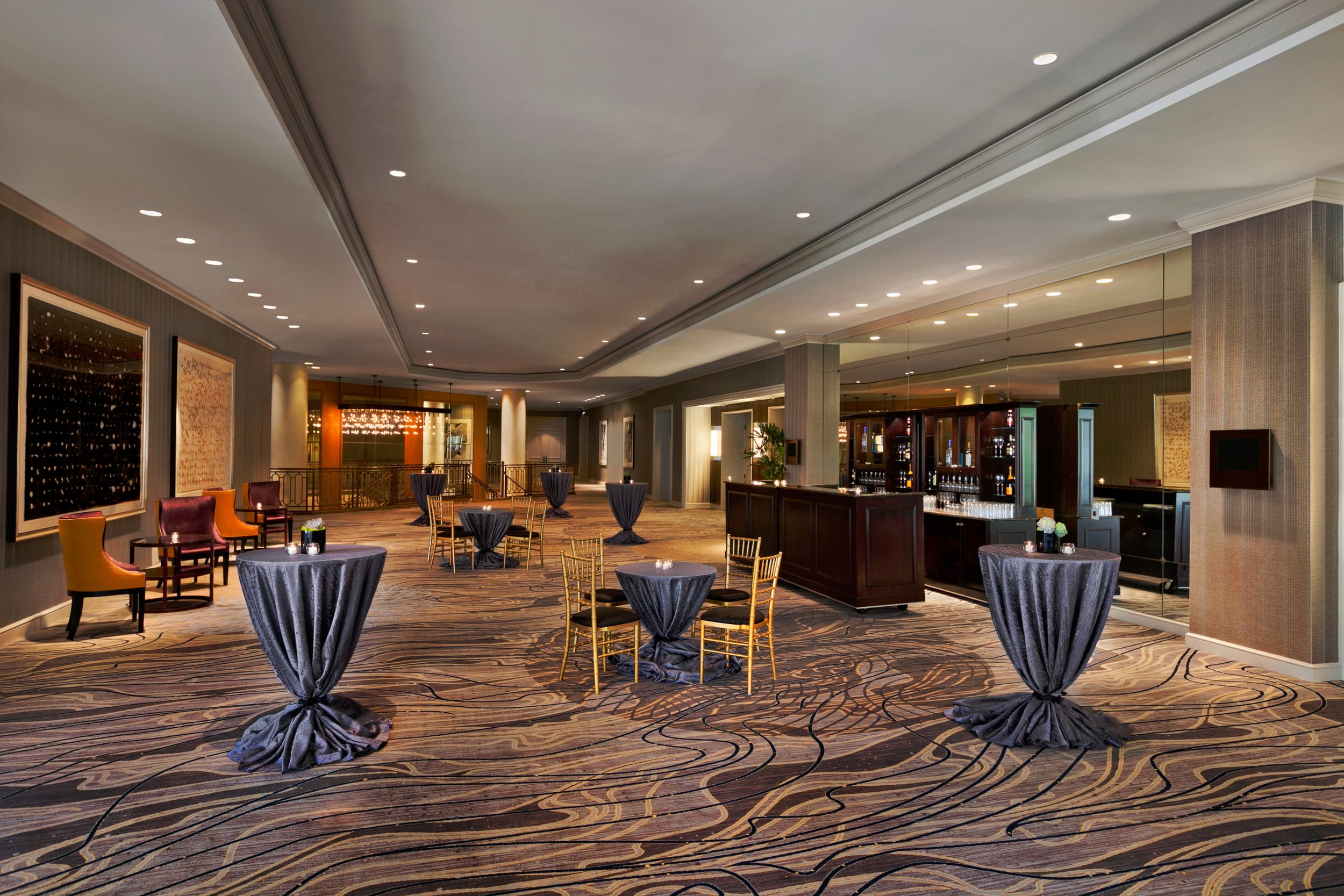 international foyer set with small tables