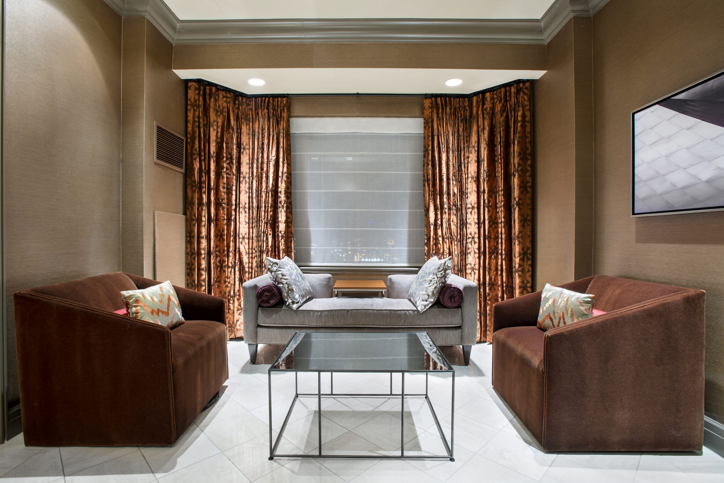 small living room with three chairs