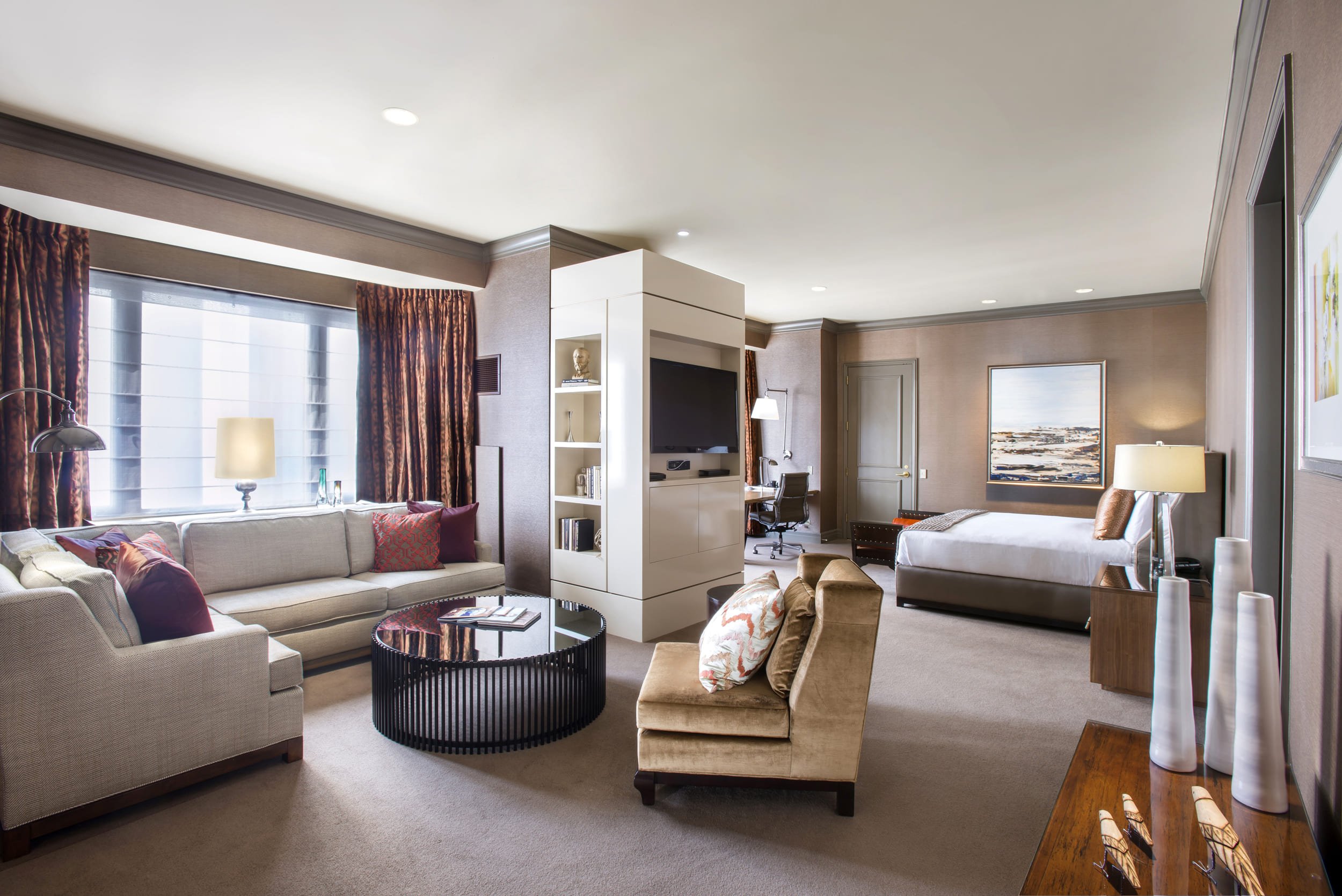 small seating area in bedroom