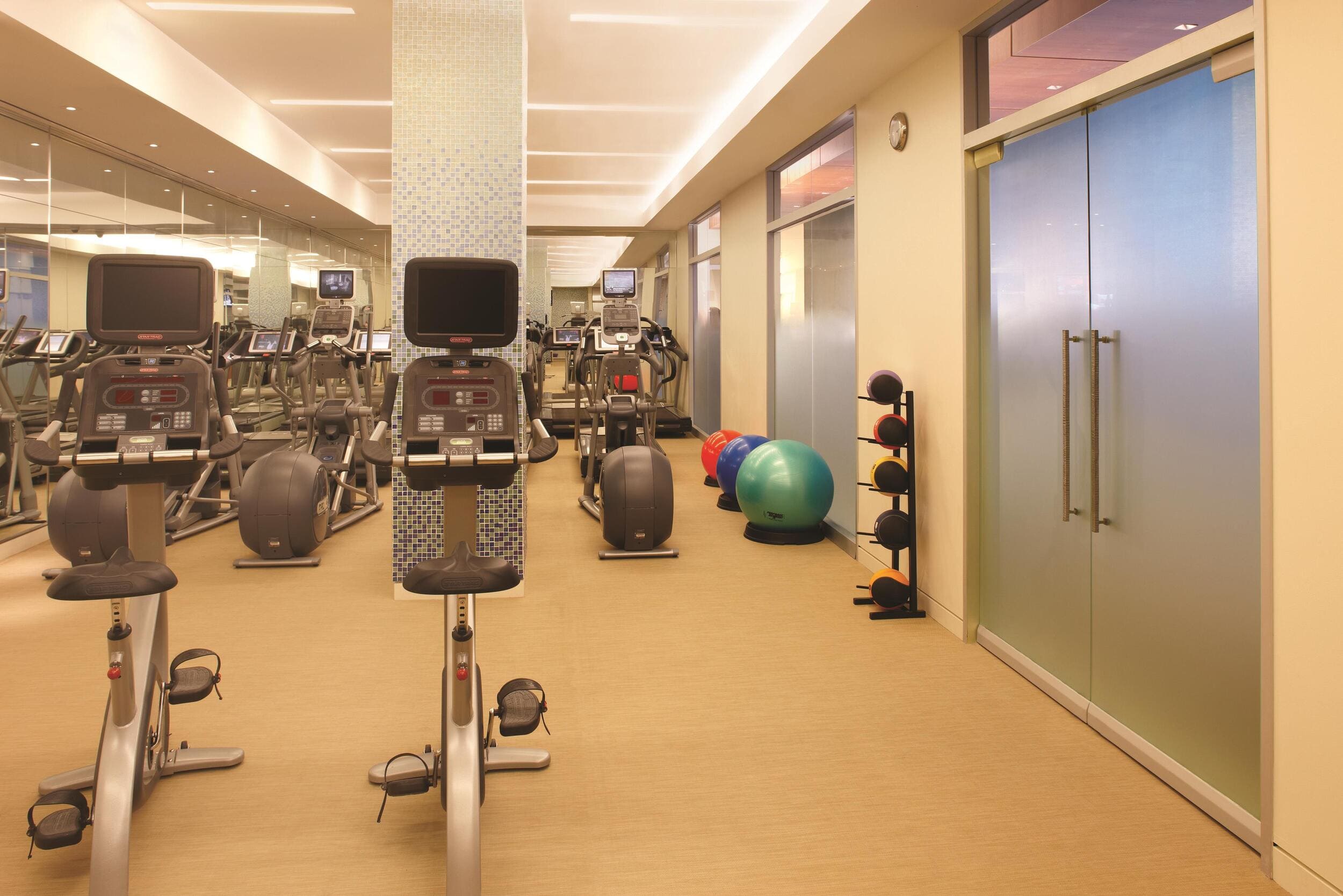 gym with workout equipment